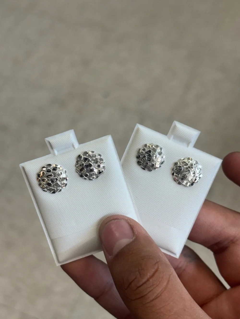 925 Silver Small Nugget Earrings